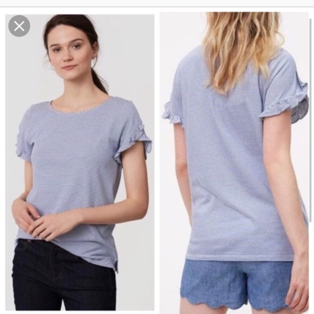 LOFT Tulip striped shirt - blue